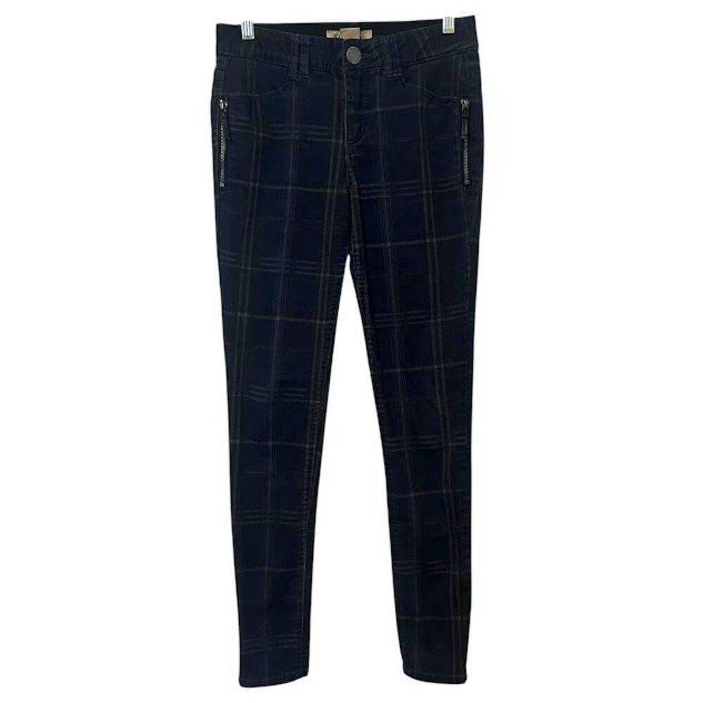 Democracy Ab Technology‎ "Ab"solution Blue Plaid Skinny Pants Womens 4